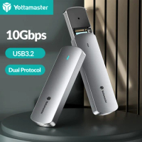 Yottamaster M.2 NVMe/SATA Dual Protocol Hard Drive Disk Enclosure Type-C USB3.2 Gen2 10Gbp SSD External Case HD Storage Box 4TB
