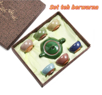 [COD] CHINESE TEA POT SET CERAMIC 6 CUP / TEKO TEH CHINA 6 CANGKIR KERAMIK SET / SOUVENIR GIFT CLASS