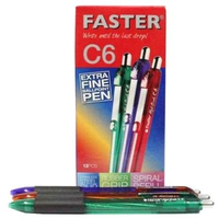 Pulpen Faster C6 Cetek / Ballpoint Faster C6 Pak (12 pcs) Biru