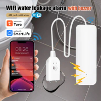 Tuya WiFi Water Leakage Sensor Alarm Smart Level Detector Security Protection System Smart Life APP Remote Push No Hub Required