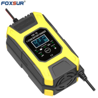 FOXSUR 12V 7A 7-stage Pulse Battery Charge, Deep cycle EFB GEL WET AGM Car Motorcycle Battery Charger, Maintainer &amp; Desulfator