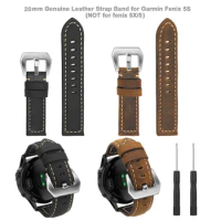 YOOSIDE 20mm Genuine Leather Strap Smart Watch Wrist Band Bracelet for Garmin Fenix 5S/Fenix 5S Plus(NOT Quick Fit)