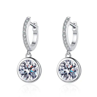 S925 Sterling Silver Earrings, Moissanite Earrings, Bubble Earrings, 50 Cents 1 Carat D Color Moissanite Diamond Earrings