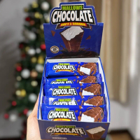 MALLOWS มาร์ชเมลโล่ เคลือบช็อกโกแลต ตราเนสไลน์ Marshmallow Chocolate coated Nezline (1 กล่อง 24ชิ้น)