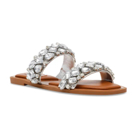 【steve madden】ASTAR 貴氣鑽面雙帶拖鞋(銀色)