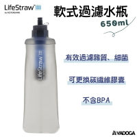 【野道家】LifeStraw Flex 軟式過濾水瓶650ml  淨水 活性碳