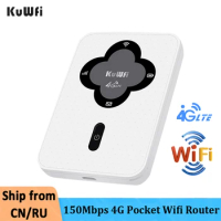 KuWFi 4G LTE Router Pocket Mobile Wifi Hotspot Mini 150Mbps Wireless WI-FI Hotspot Router With Sim Card Slot Universal Router