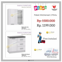 Kitchen set 2 pintu atas bawah lemari gantung lemari dapur