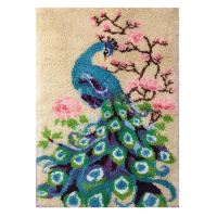 Latch hook rug kits Crafts for adults Cross stitch kit do it yourself Embroidery carpet with Pre-Printed Pattern Peacock