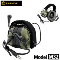 EARMOR-M32 Tactical Shooting Hearing Protection Earmuffs with Microphone Noise Canceling Communication Headphones Drop-proof