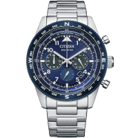 【CITIZEN 星辰】光動能航空計時手錶-藍(CA4554-84L)