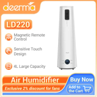 Deerma DEM-LD220 Air Humidifier With Magnetic Remote Control, 12H Timing Air Purifying,Real--timehumidity Display, Touch Version