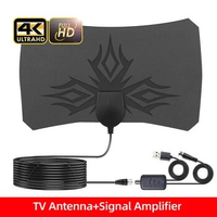 Kebidumei TV Antenna 4K 8K 25DB High Gain HD TV DTV Box Digital EU Plug 3000 Miles Booster Active Indoor Aerial Flat Design