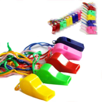 12 PCS Loud Cheer Whistle Sport Cheering-section Prop Plastic Referee Whistle Party Supplies Children's Day Christmas Gift