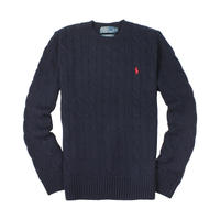 美國百分百【全新真品】Ralph Lauren 針織衫 RL polo 小馬 毛衣 線衫 深藍色 XS S號 C459