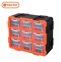 TACTIX TX-0674 系統式 透明 抽屜型九宮格 收納盒套裝 9小盒含外箱 分隔盒 透明抽屜盒收納盒 零件盒