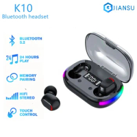 K10 TWS Bluetooth Earphones Wireless Headphones HiFi Headset Waterproof Noise Reduction Sports Earbuds With Mic In Ear Headset