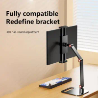 Portable Monitor Desk Holder 360° Rotating Base Desk Mount Tablet Stand Holder For 16 Inch Screen Aluminum Long Arm For Vesa
