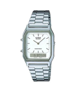 CASIO นาฬิกาข้อมือ AQ-230A-7DHDF สีเงิน