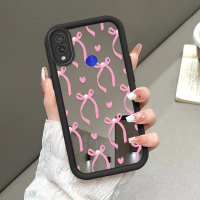 Cocok Untuk Xiaomi Redmi Note 7 Pro Case Bowknot Pink dan heart Casing HP Silikon Pelindung Aestheti