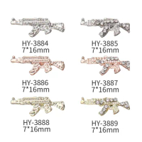 10pcs New Diamond Mounted Gun Decoration Alloy Metal Nail Decoration Simulation Jedi Weapon Model Accessories Nail Enhancements
