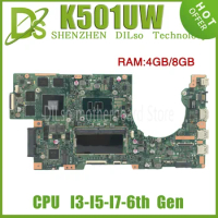 KEFU K501UW Mainboard For ASUS K501UWK K501UQ K501UXM Laptop Motherboard W/I3-I5-I7-6th Gen GT940M GTX960M GTX950M 4GB 8GB-RAM