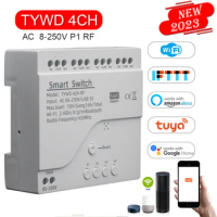 4CH Tuya Smart Remote Control Wireless Wifi Switch Module DC7-32V AC85-250V 2200W RF Smart Life Receiver 10A wifi Relay DIY