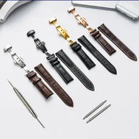 New High quality Genuine leather watchband 16MM 18mm 19mm 20mm 21mm 22mm leather strap for Tissot watch with folding buckle