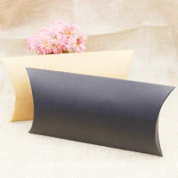 Wholesale DIY gift box pillow candy box kraft /black color cardboard 18*9.5*3cm size 50pcs per lot custom logo cost extra