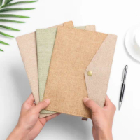 1PC Simple A4 A5 Document Bag Elegant Imitation Linen Canvas Felt File Bag Office Study Briefcase Paper Folder Stationery Bag