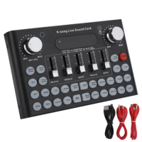 Professional Sound Card Mixer Bluetooth USB Livestream for PC Computer Phone DJ Mixer Digital Audio Mixer Console