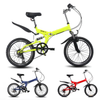 Folding Bike 20 inch 6 Speed Disc Brake Portable Light Cycling Adult Kids Students Road Bicycle Men And Women Portable Bicicleta