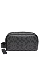 Coach Coach Travel Kit Bag In Signature Canvas In Charcoal/ Black 2515