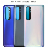 For Xiaomi Mi Note 10 Lite Battery Back Cover Rear Door 3D Glass Panel Mi Note10 Lite Housing Case Glass Adhesive Replace