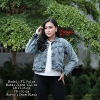 Outer Atasan Jaket Denim Wanita / Jaket Cewek kain Jeans Saku Samping lengan Panjang Tanpa Resleting