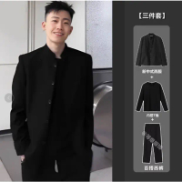 2026 New Chinese Style Zhongshan Suit Men'S Spring And Autumn Youth Chinese Style Stand Collar Padde