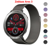 22mm Loop for Zeblaze Ares 3 Pro 2 Strap Magnetic Stainless Steel Metal Wrist Bracelet for Zeblaze Stratos2 Band Accessories