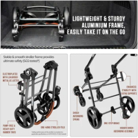 Pet Stroller for Dog and Cat, Detachable Travel Carrier &amp; Car Seat, Aluminium Frame 4 Wheeler ,