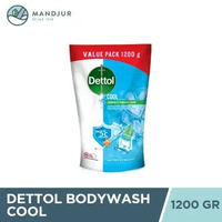 Dettol Cool Menthol & Eucalyptus Antibacterial Body Wash Refill 1200gr - Dengan Kandungan Menthol Se
