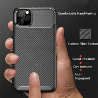 Shockproof Auto Focus Carbon Fiber Texture Soft TPU Phone Case Cover For iPhone 15 14 Plus 13 12 Mini 11 Pro XS Max XR 7 50PCS