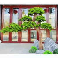 Artificial Pine Bonsai Tree for Home Decoration, Large Simulation Plant, Living Room, Office, Garden Pieces, Welcome Ornaments