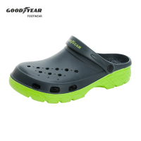 【GOODYEAR 固特異】水陸雙色兩用洞洞鞋/男鞋 寬楦 透氣 厚底 輕量 藍綠色(GAMP33376)