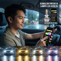 H4 LED Light APP Control 3 Warna - 2pcs Set! Kawalan Pintar Melalui Telefon Lampu Venom Myvi untuk K