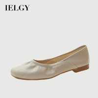 IELGY All-Match Sepatu Datar Mulut Dangkal Wanita Net Red Slip-On Egg Roll Sepatu Doudou