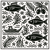 Canting Cap Kertas Custom untuk Batik Motif Ikan dan Daun laut