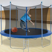 12FT Trampoline with Enclosure Net Outdoor Jump Rectangle Trampoline - ASTM Approved-Combo Bounce Exercise Trampoline PVC