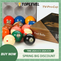TV-Pro-Cup Billiards Table Balls Set, Full Set Snooker &amp; Billiard Accessories, Resin Pool Cue, 57.2mm, 52.5mm