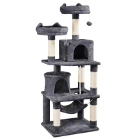 Tree Scratching Post for Cats Dark Gray Free Shipping Double Condo Cat Tree and Scratching Post Tower Scratch Climbing Supplies