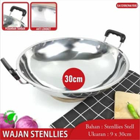 Wajan Kuali Wajan Penggorengan Wokpan Wajan Hitam Enamel Teflon Anti Lengket Wajan Kuping 30CM TEBAL