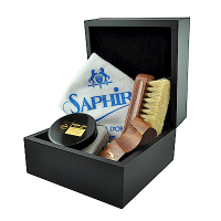 【SAPHIR莎菲爾-金質】錶盒式皮革鞋蠟禮盒